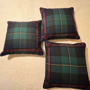 Ralph Lauren Plaid Accent Pillows - Green and Navy Black red too